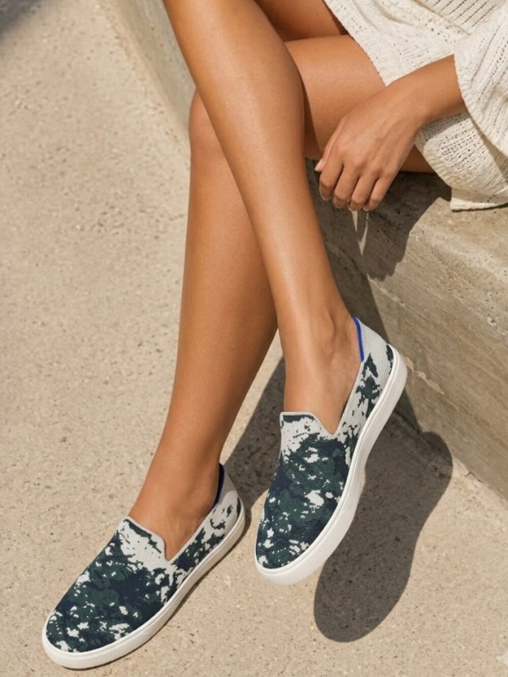 Rothy's The Sneakers Slip On Shibori Women's Shoes Sea Green Size 10